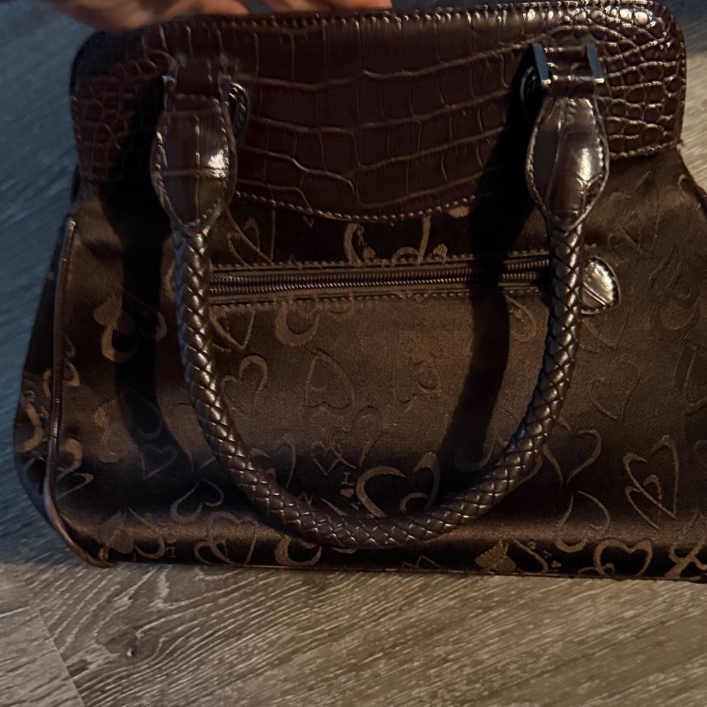 Brighton Dark Brown Satchel with Heart Details - Picture 4 of 5